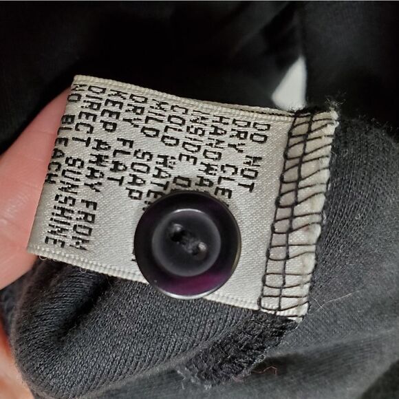 VINTAGE Y2K cardigan black button up cat appliqué top‎ S petite - Picture 5 of 6